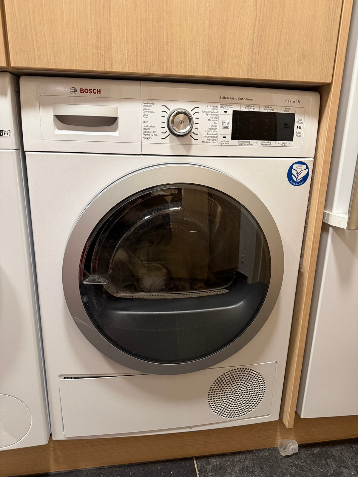 Droogkast bosch serie 8, Ophalen, Gebruikt, Energieklasse A of zuiniger, 85 tot 90 cm