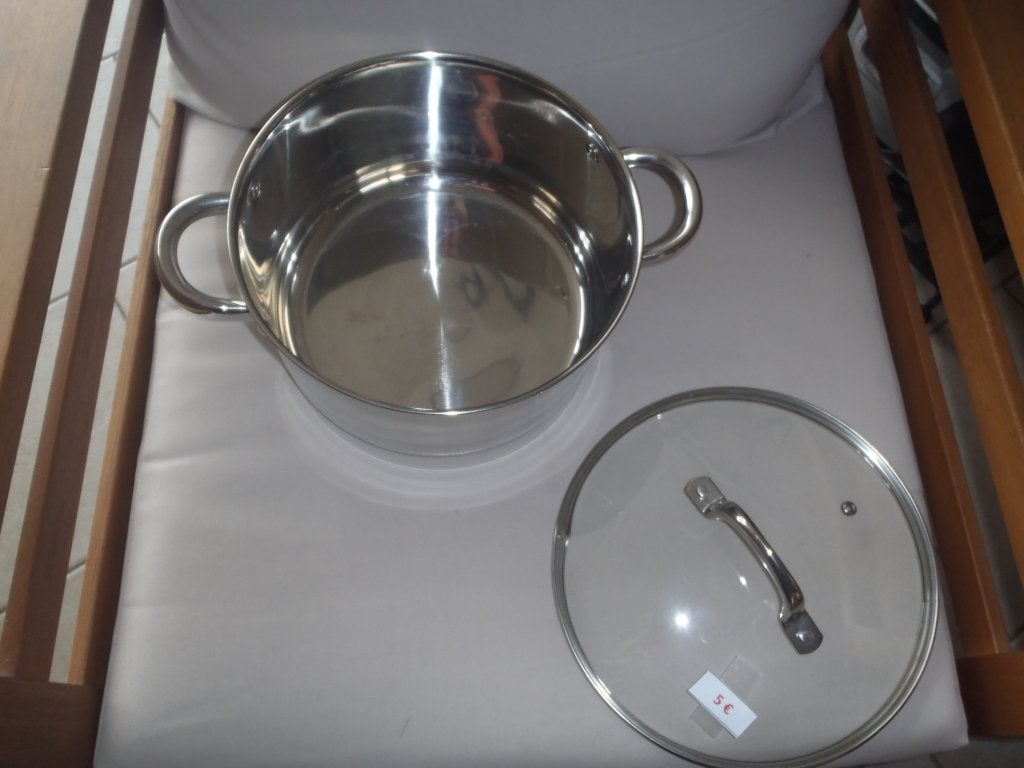 Roestvrijstalen steelpan met deksel, Huis en Inrichting, Keuken | Potten en Pannen, Nieuw, Kookpan, Inox, Met deksel, Ophalen of Verzenden