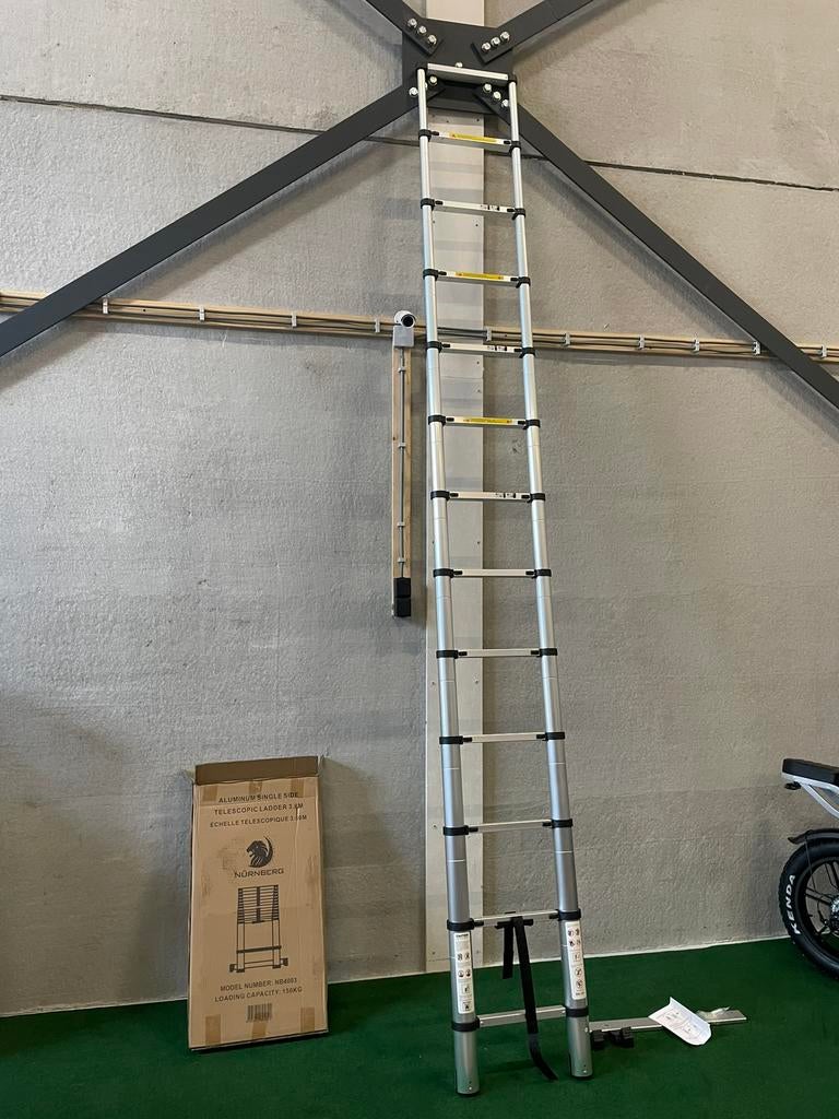 Nieuwe Nürnberg 3.8M of 4.4M telescoop ladders, Doe-het-zelf en Bouw, Ophalen, Nieuw, Ladder, Opvouwbaar of Inschuifbaar