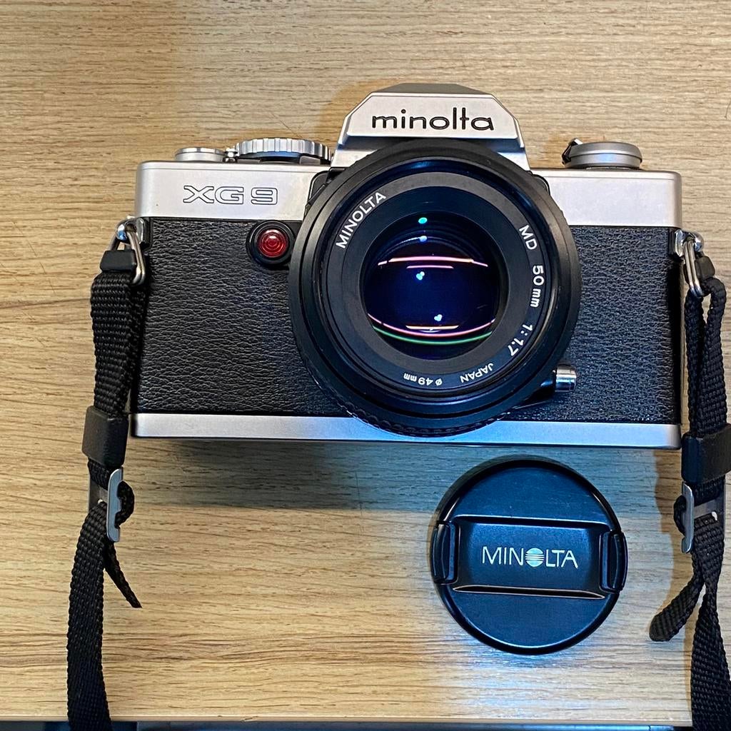 Minolta XG 9, Minolta MD 50mm f1.7 *als nieuw, Audio, Tv en Foto, Fotocamera's Analoog, Zo goed als nieuw, Spiegelreflex, Minolta