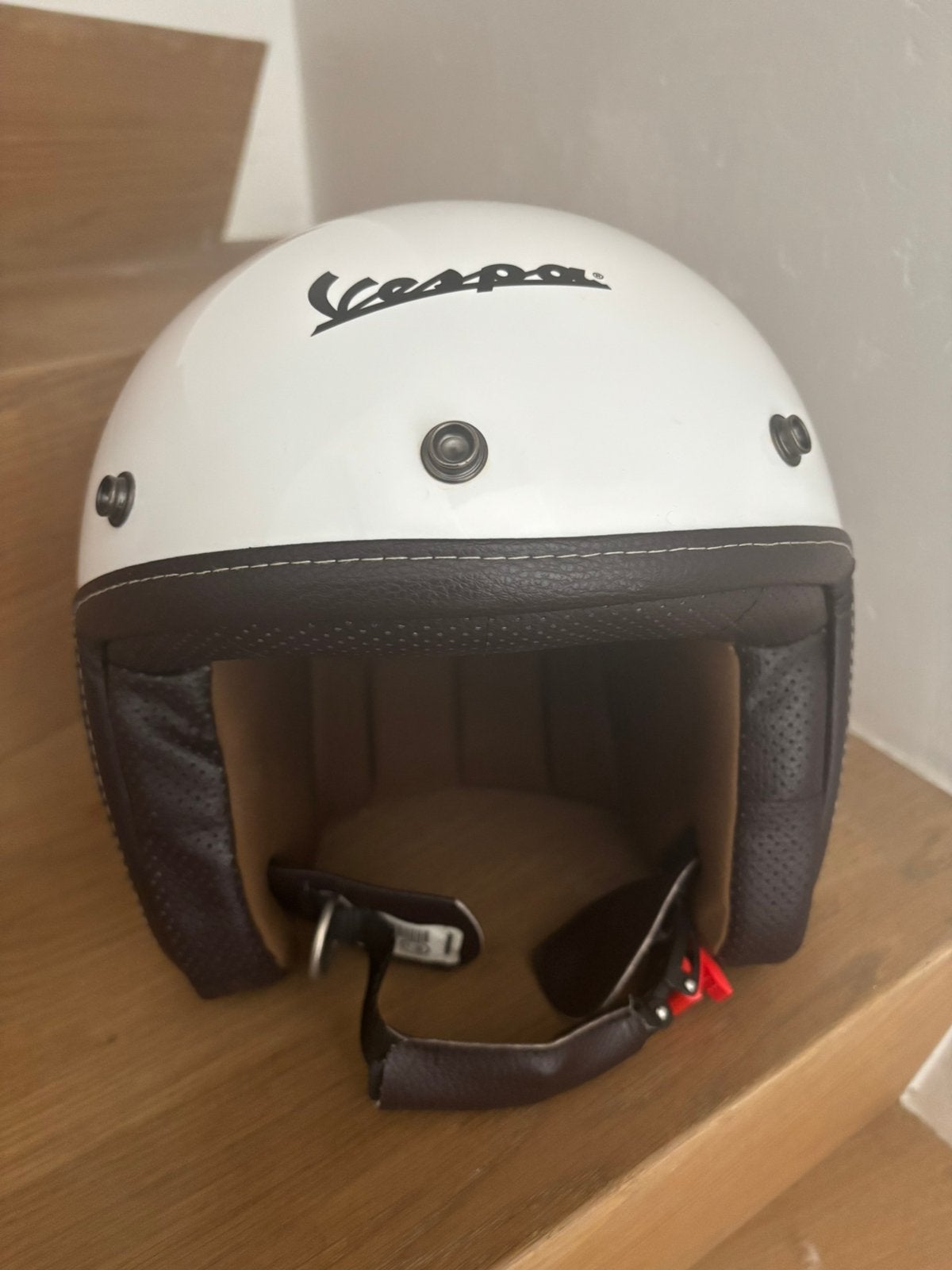 Casque de scooter Vespa blanc, Vélos & Vélomoteurs, Casques de cyclomoteur, Enlèvement ou Envoi, Utilisé, Small