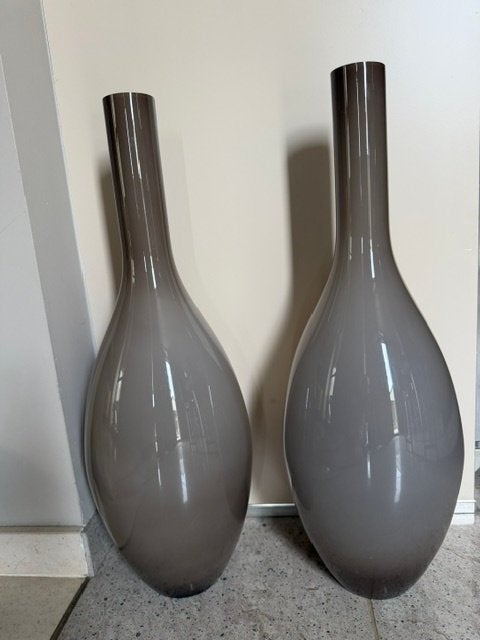 2 glazen Leonardo vazen, Huis en Inrichting, Woonaccessoires | Vazen, Ophalen, Beige, 65 cm, Glas
