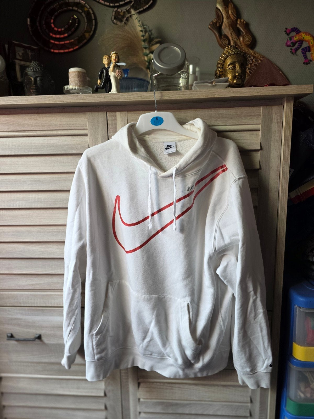 pull Nike blanc logos rouge taille xl, Ophalen, Gedragen, Rood