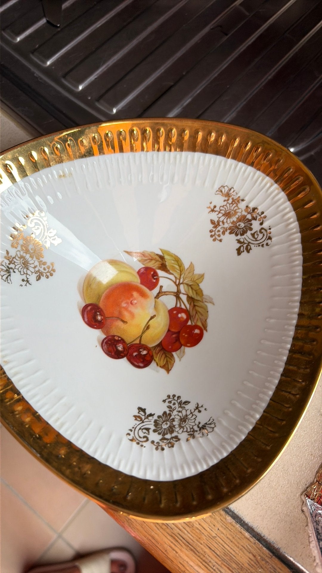 Bol en porcelaine allemand bavaria avec bord doré, Enlèvement