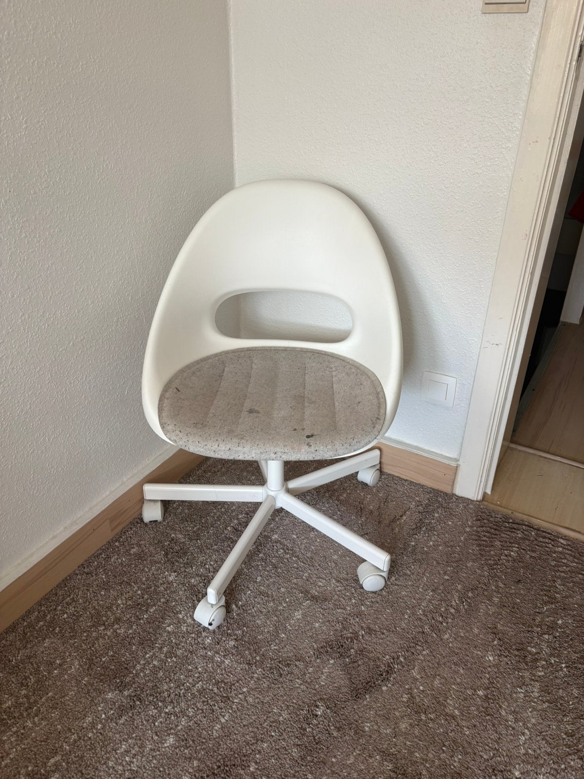 chaise de bureau ikea, Enlèvement, Utilisé, Blanc, Chaise de bureau