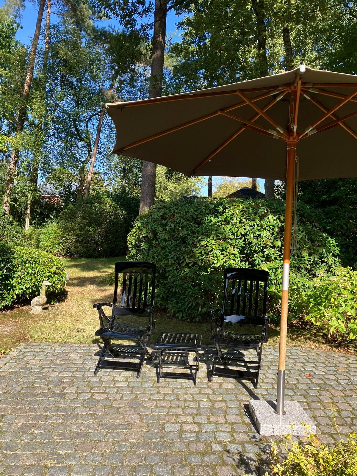 Grosfillex zwarte tuinset, Ophalen, Gebruikt, Verstelbaar
