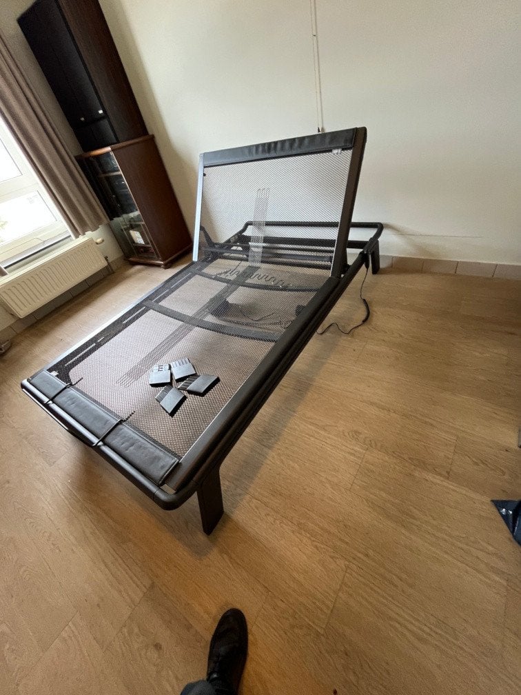 Auping bed 120cm, Ophalen, Zwart, Twijfelaar, 120 cm