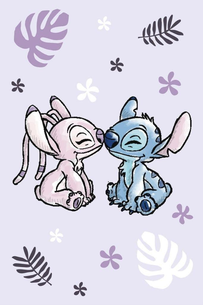 Stitch en Angel Fleece Deken - Purple - Disney Fleecedeken, Kinderen en Baby's, Ophalen of Verzenden, Nieuw, Meisje, Deken of Dekbed
