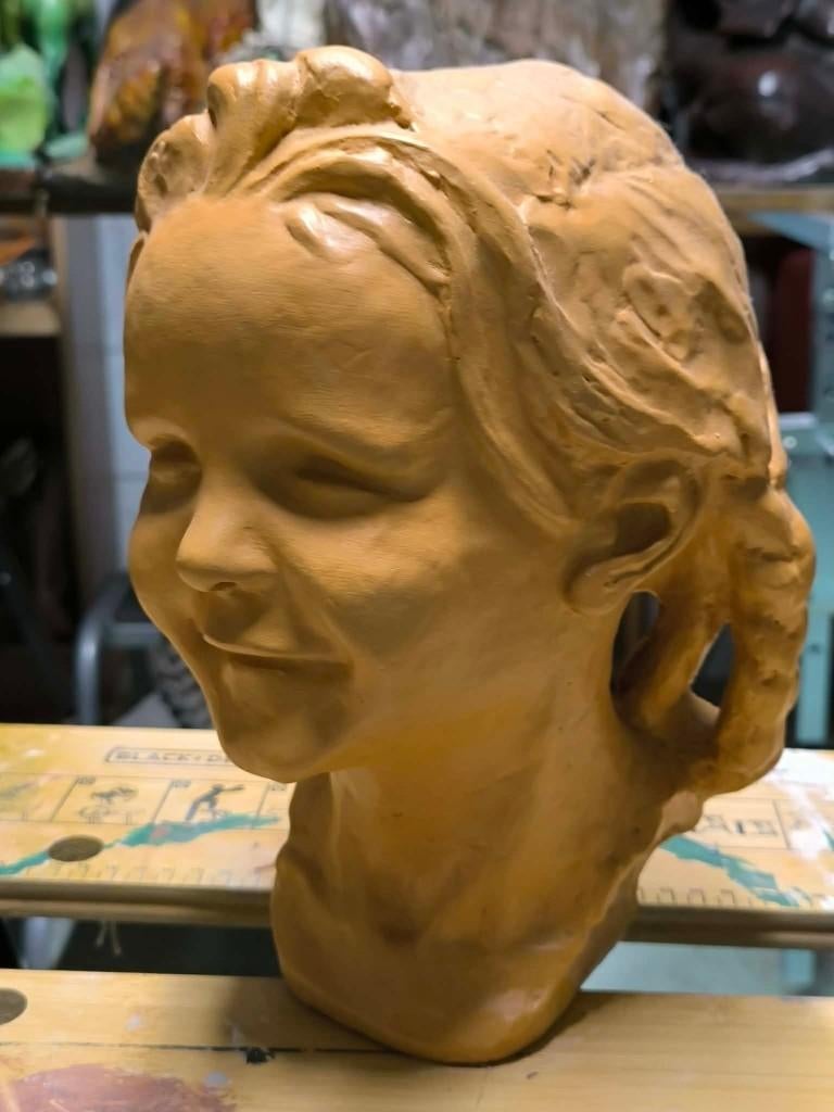 portret in plaaster gips van Van Der Donck (meisje), Antiek en Kunst, Ophalen