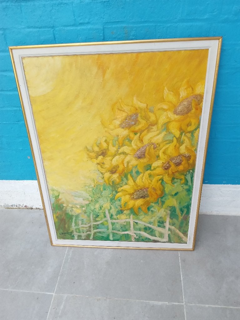 Les Tounesols d' Eliezen Greenberg, Antiquités & Art, Enlèvement, Signé, Toile