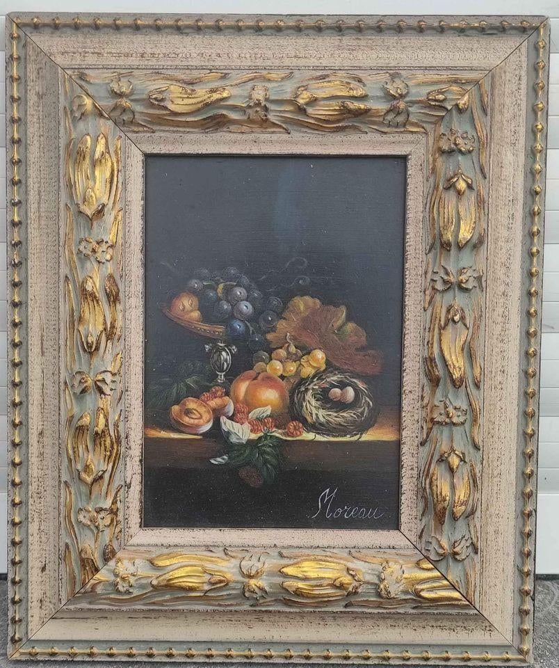 Huile sur panneau nature morte signe Nicolas moreau, Enlèvement ou Envoi