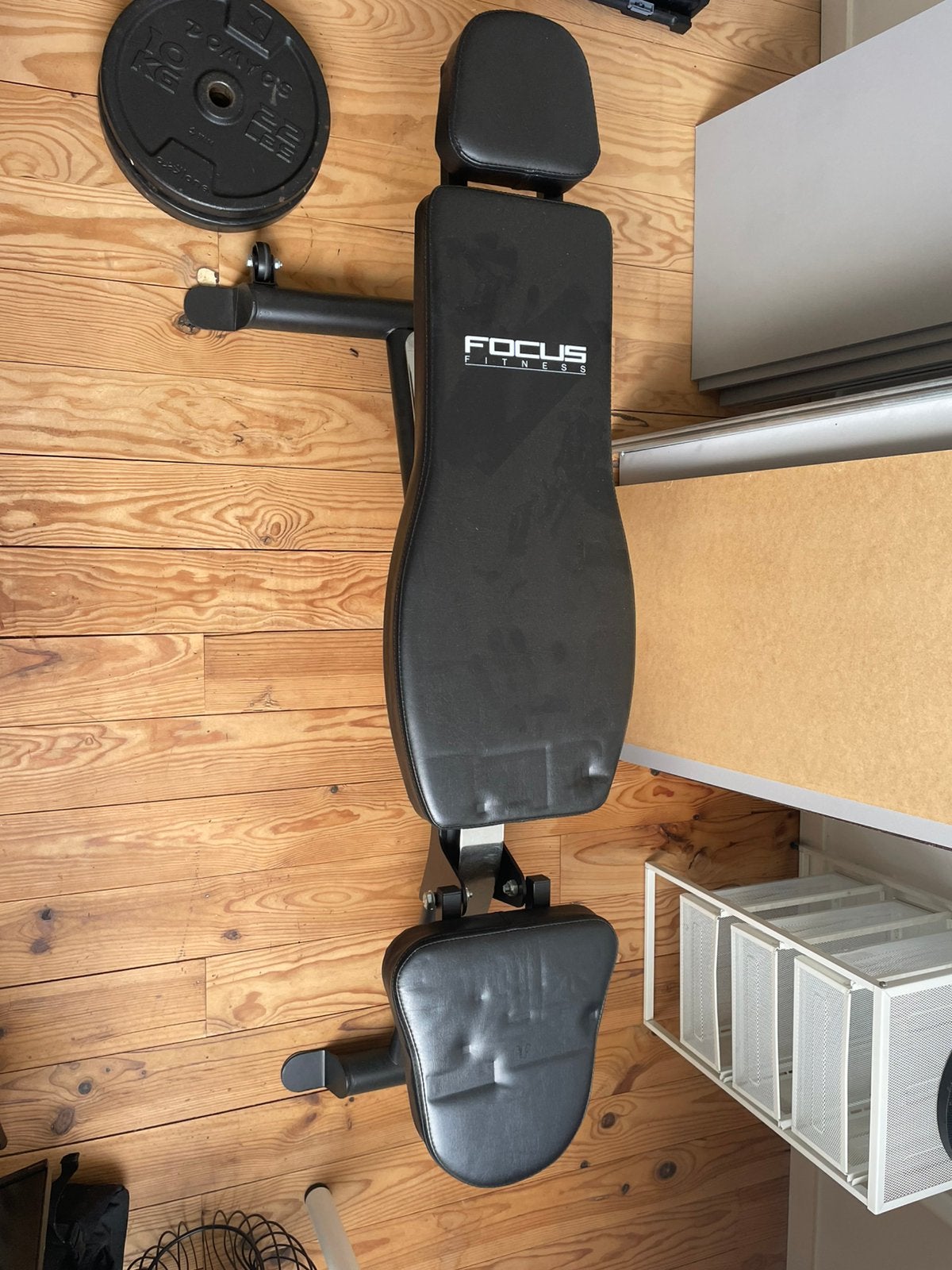 Bench + kettlebel 12kg te koop, Ophalen, Gebruikt, Benen, Fitnessbank