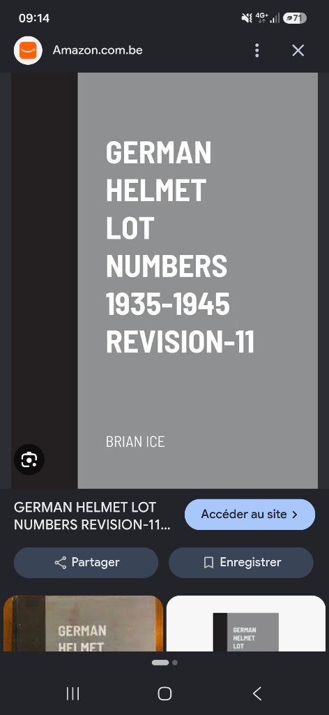RECHECHE LIVRE CASQUE ALLEMAND BRIAN ICE, Enlèvement ou Envoi, Armée de terre