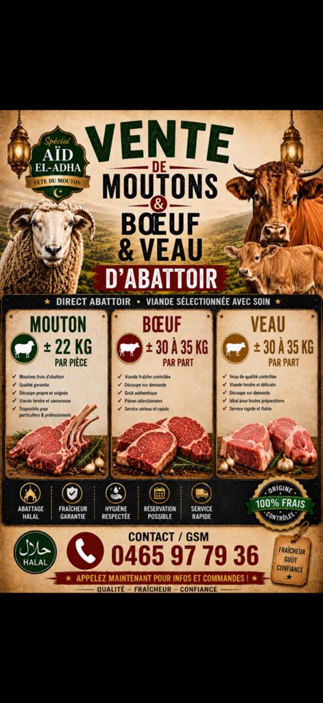 Mouton, pour la fête de l’Aïd adha, Enlèvement ou Envoi
