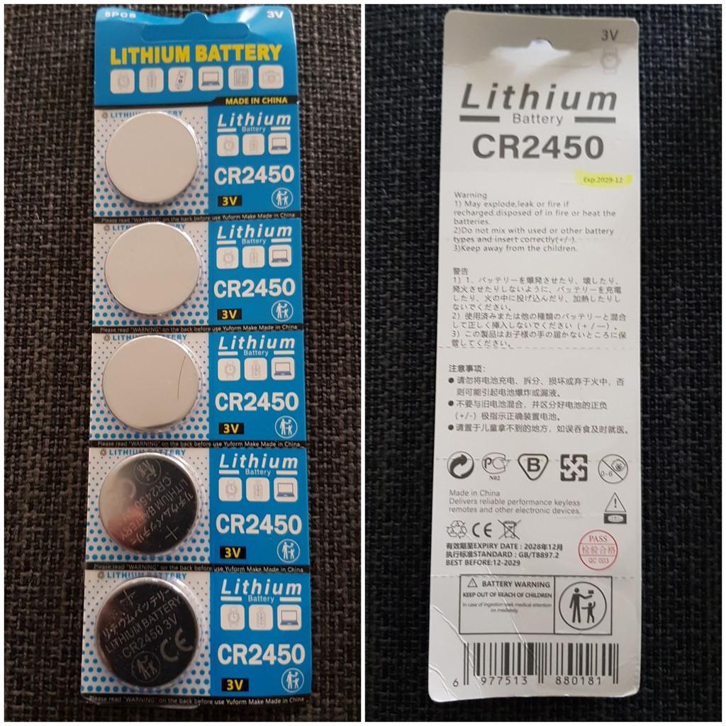 CR2450 lithium ion battery (telecom auto), Envoi, Neuf