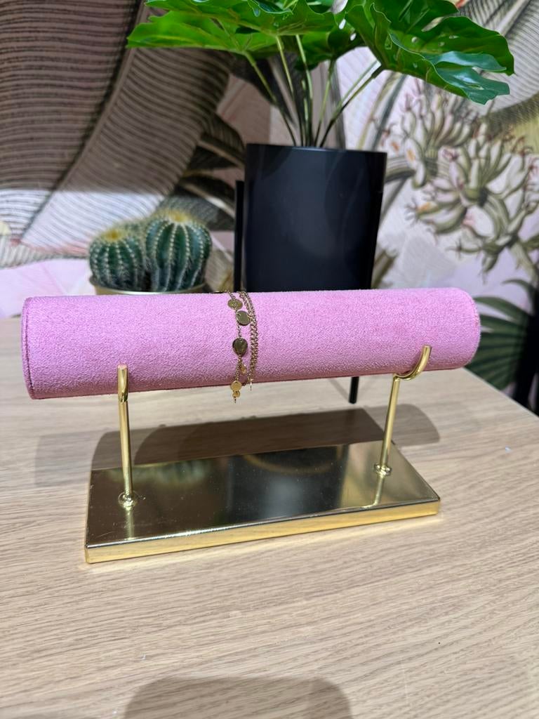 Juwelen display voor armbanden in roze velvet, Ophalen of Verzenden, Roze