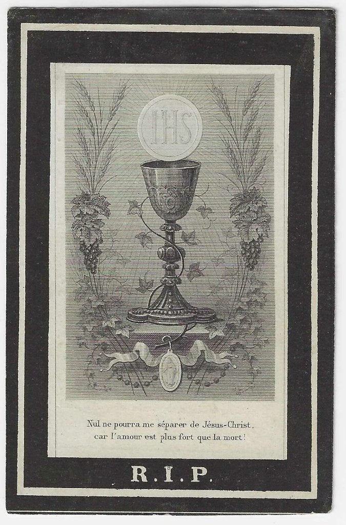 Jacques Francois Vanbiesem, Bierbeek 1793 - Meldert 1881, Enlèvement ou Envoi, Image pieuse