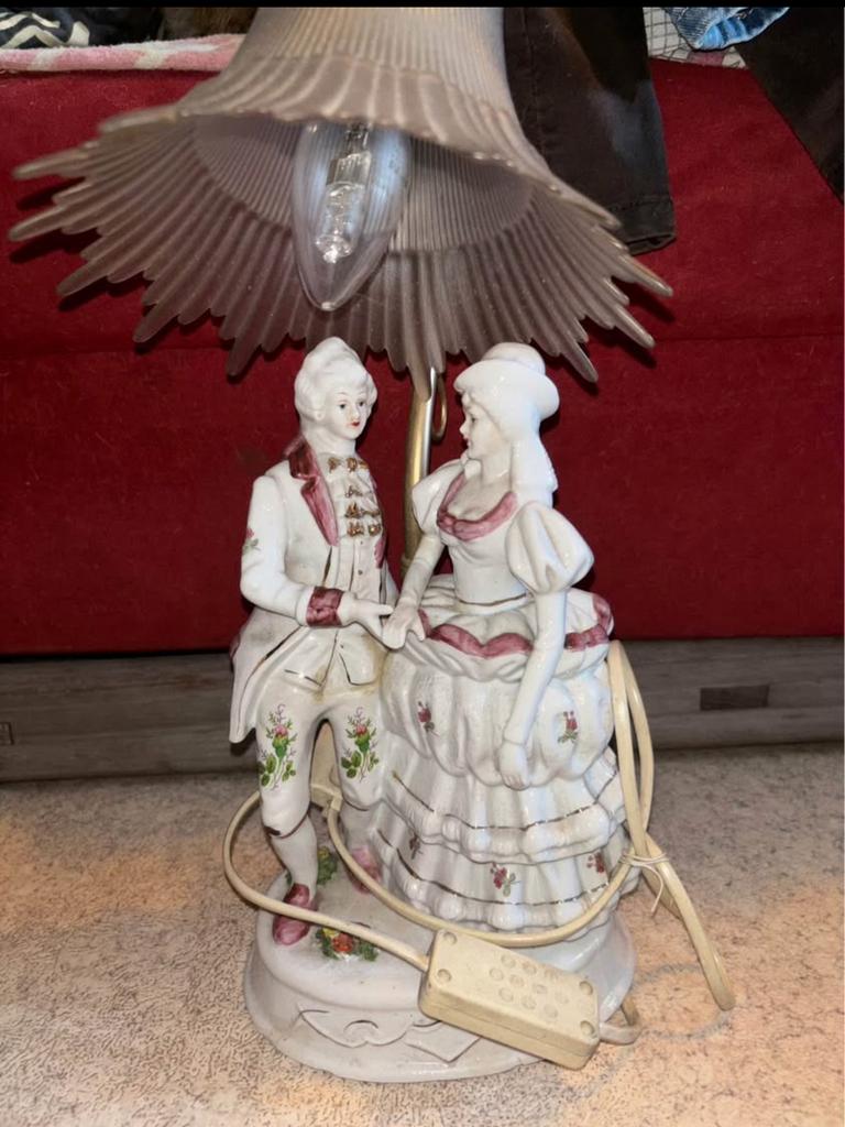 Vintage porseleinen lamp, Enlèvement ou Envoi, Comme neuf, Autres matériaux, Vintage