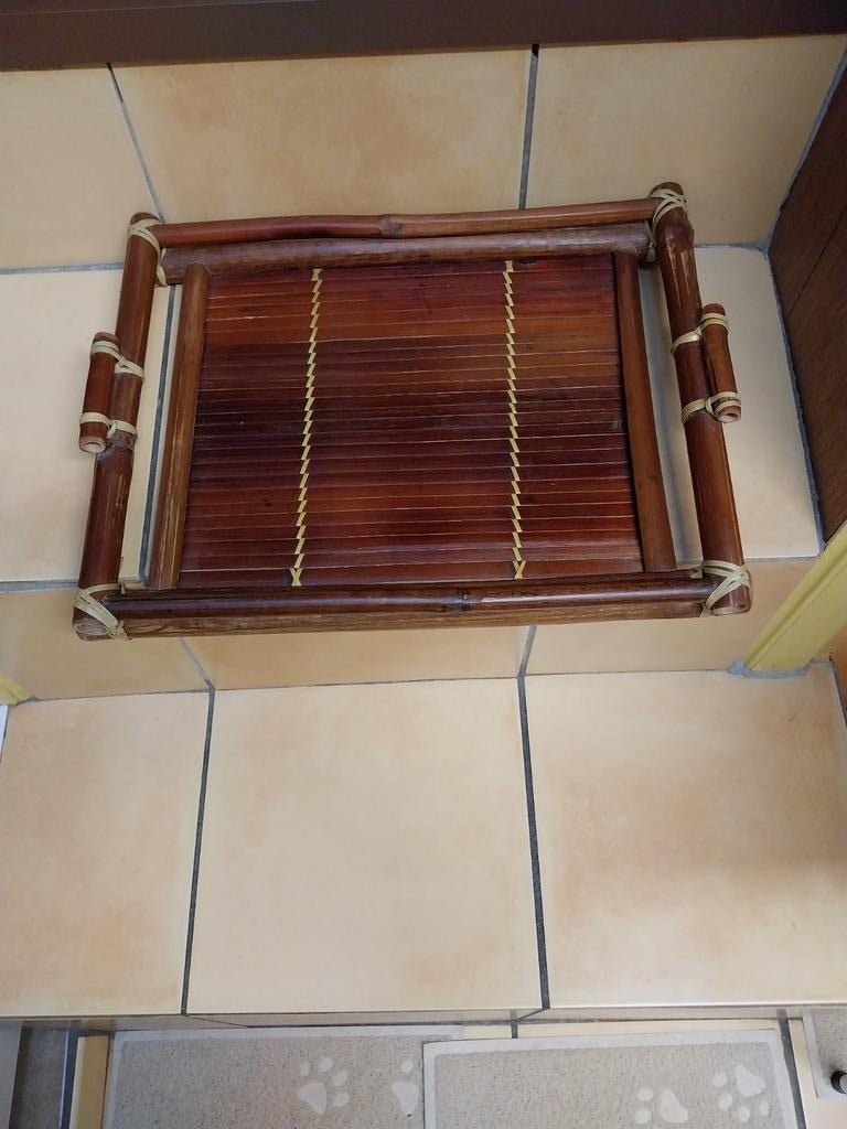 Plateau en bambou / 45 X 35 / vintage 70's  en bon état, Enlèvement