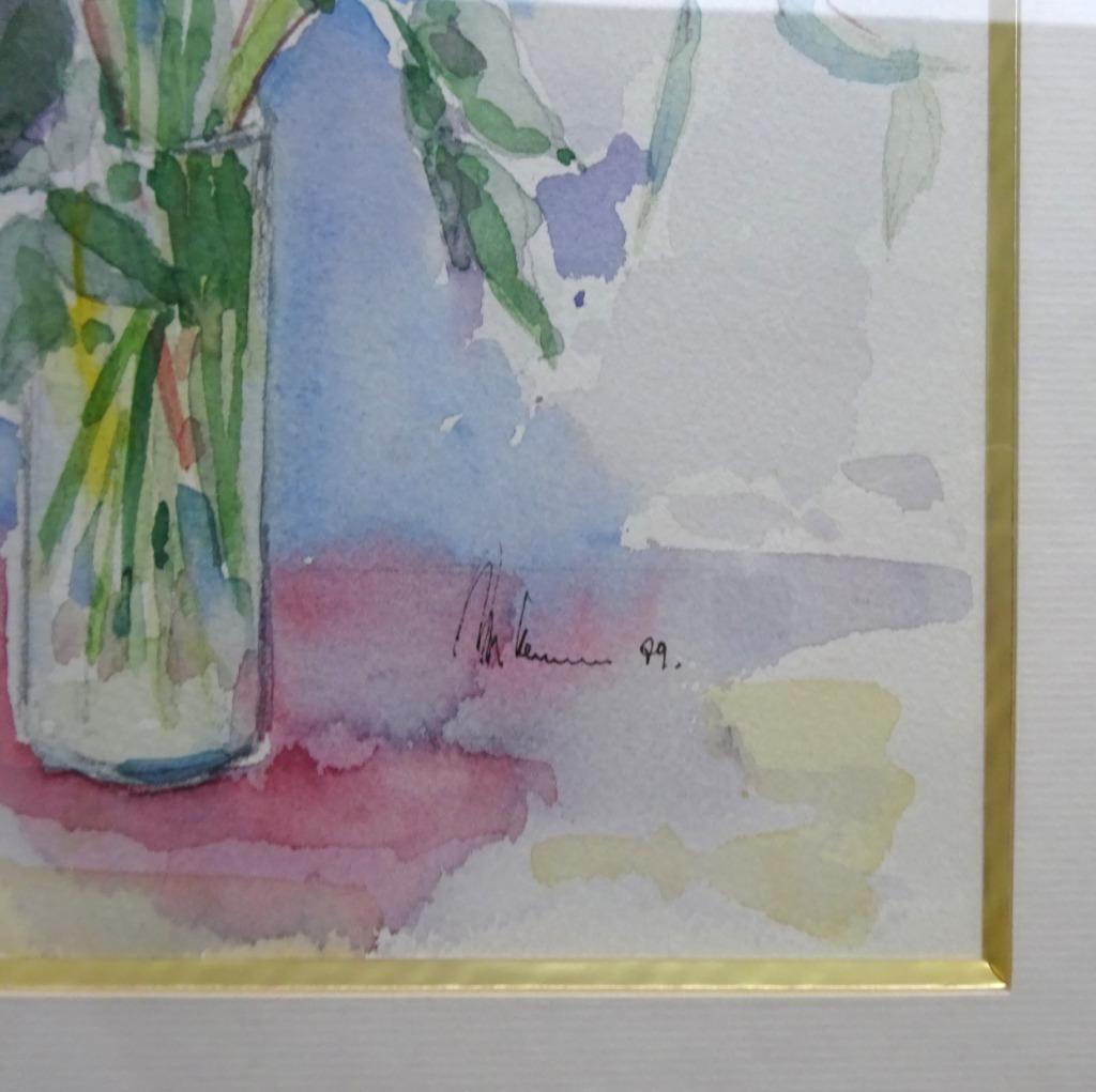 Marijke Remmerie, Aquarel, Bloemen '89, Antiek en Kunst, Kunst | Schilderijen | Klassiek, Ophalen