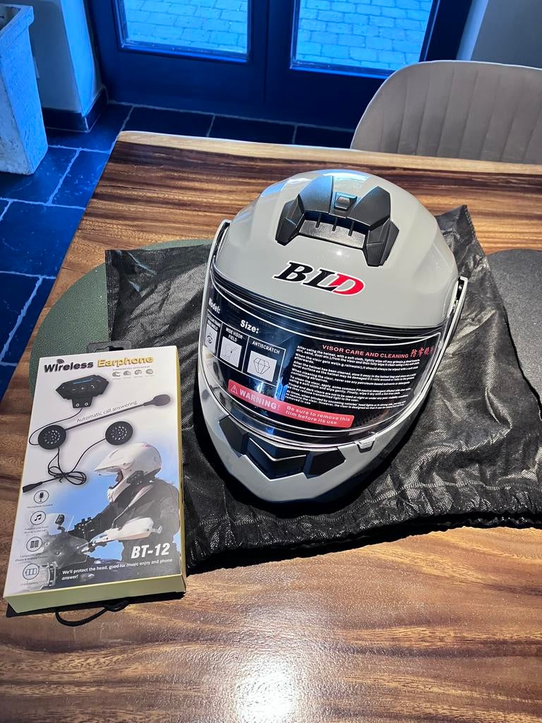 Casque modulable gris nardo L, Motos, Enlèvement, L