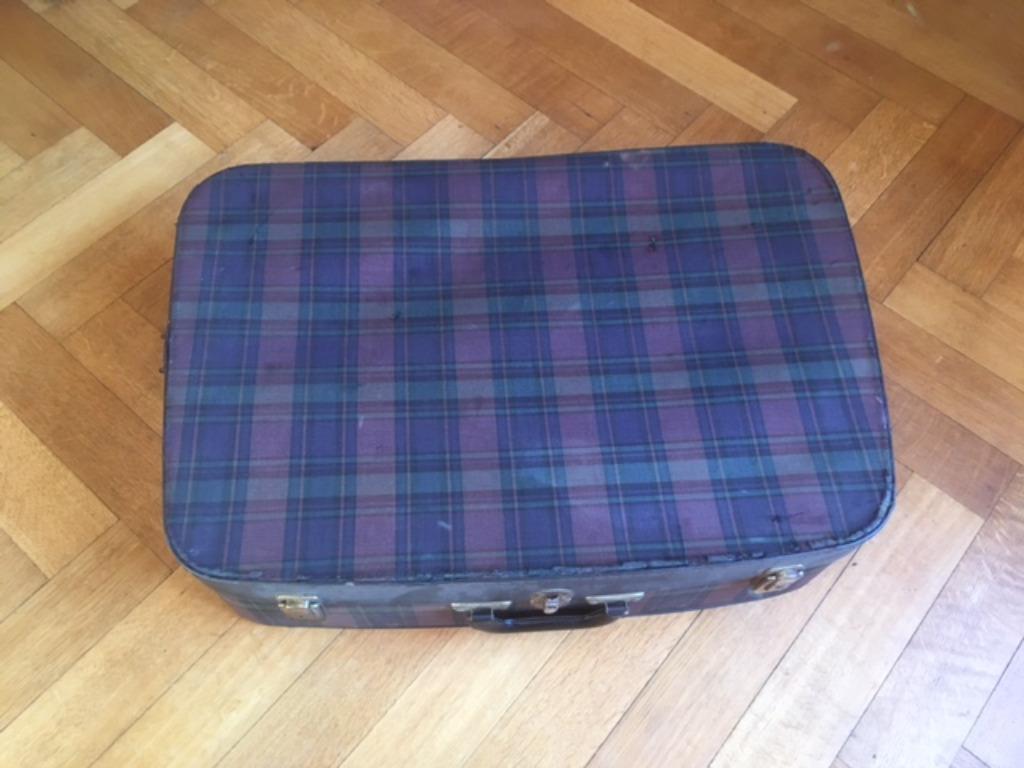 lot de 3 valises en tissus ecossais es années 1960, Enlèvement, Utilisé, 60 à 70 cm, 45 à 55 cm