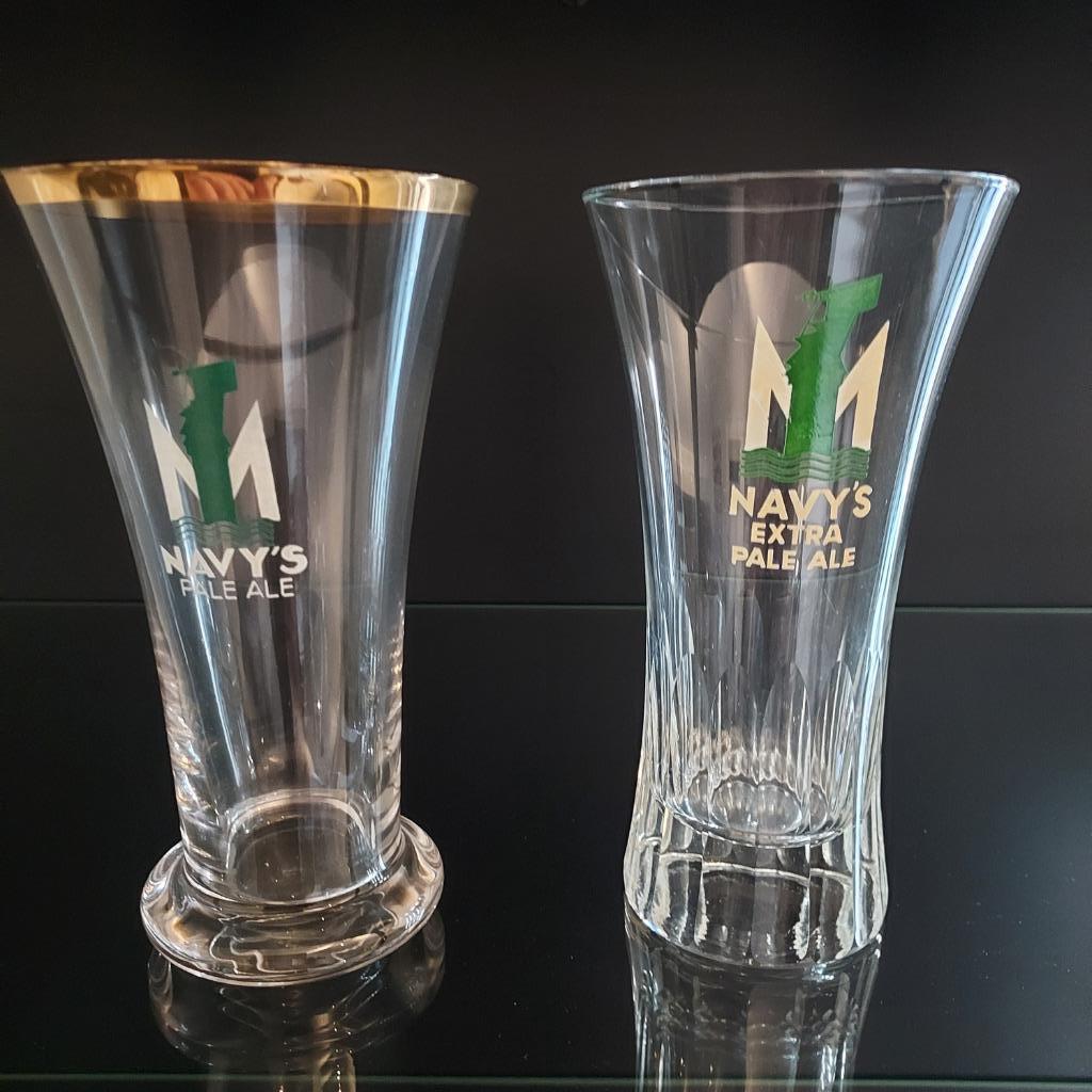Navy's Extra Pale Ale 2 verschillende 50 jaar, Ophalen, Gebruikt, Glas of Glazen, Overige merken