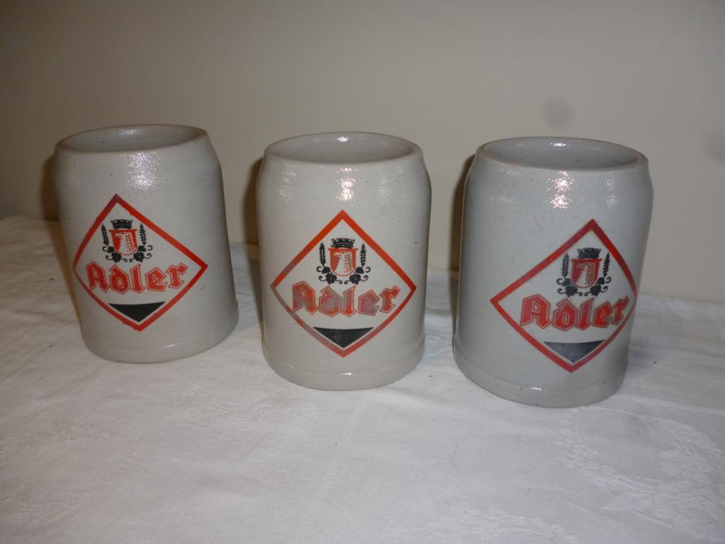3 bierpotten in grez stenen bierpotten ADLER 0,5 l brouwerij, Ophalen