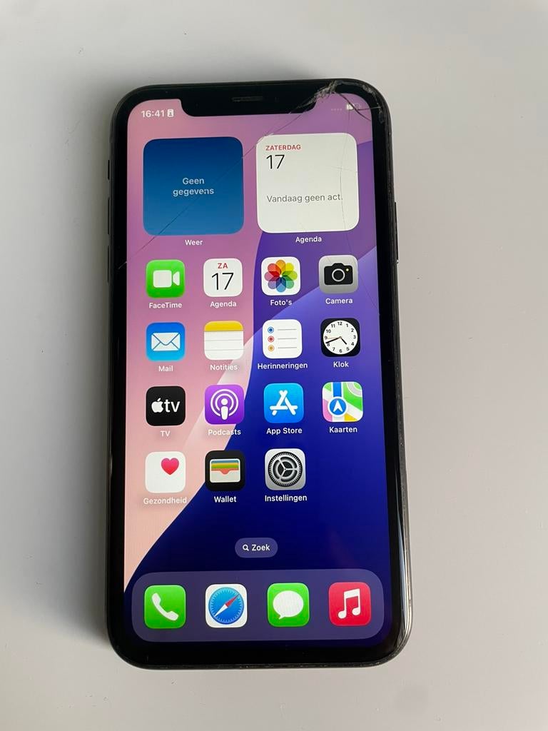 iPhone Xr 64GB | Zwart | Batterij 87% | Barst Voor, Enlèvement ou Envoi, IPhone XR, Comme neuf, 64 GB