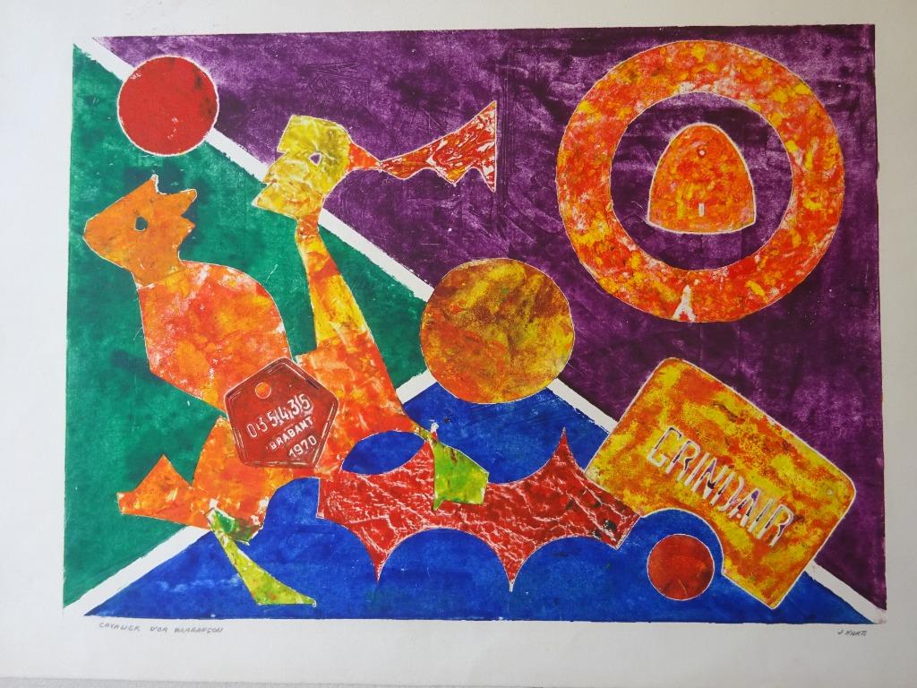 Joan Marti, monotype, Cavalier d'or Brabançon, Antiquités & Art, Enlèvement ou Envoi