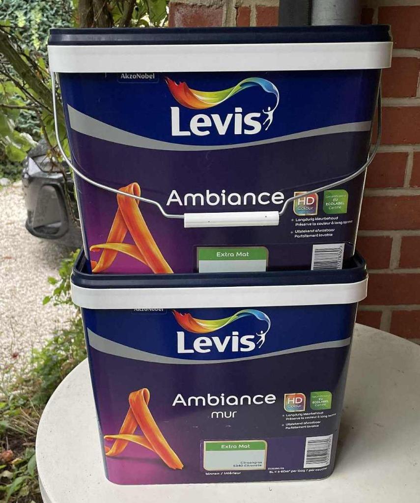 Peinture LEVIS murale Ambiance Citronelle extra mat 5 L neuf, Bricolage & Construction, Neuf, Peinture, 5 à 10 litres, Vert