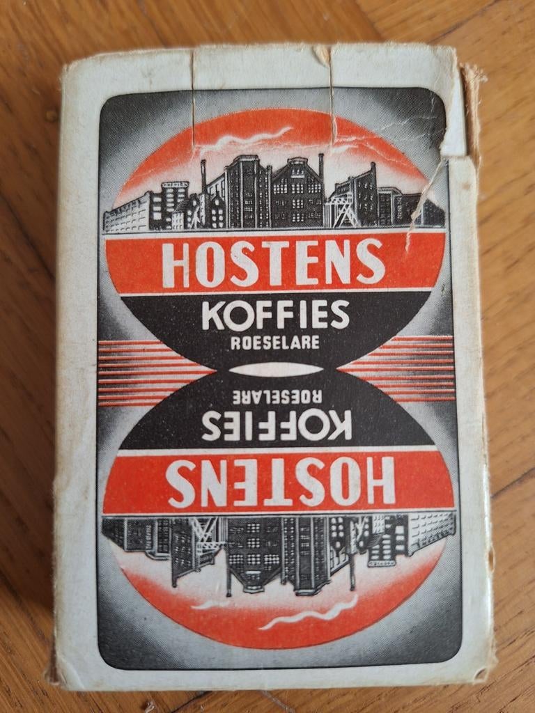 Oud spel kaarten koffies Hostens Roeselare 52 + 2 jokers, Verzamelen, Ophalen of Verzenden, Zo goed als nieuw, Joker(s)