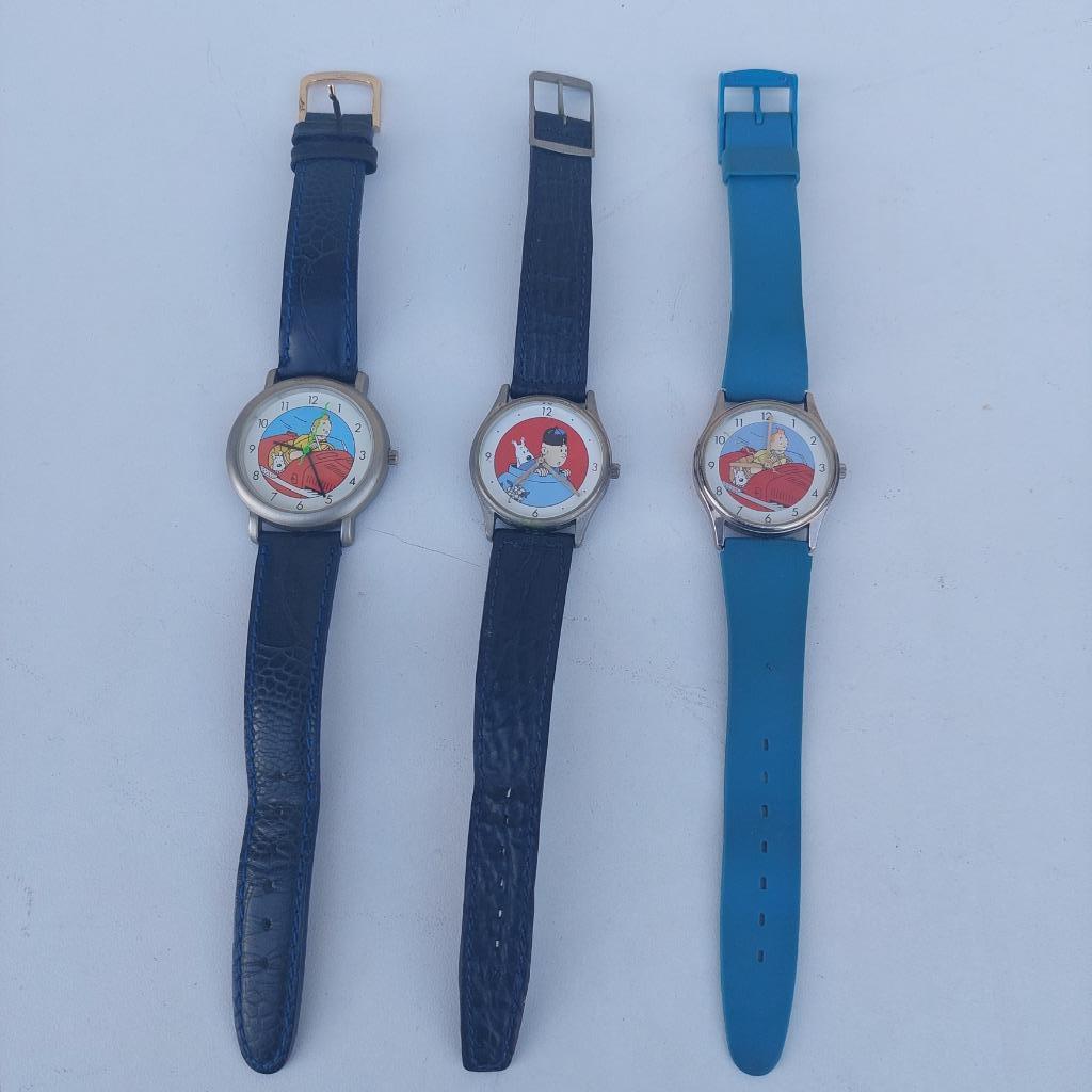 AVENTURES TINTIN MILOU 3 HORLOGE HERGE EDITIE BD CAMEX STL, Enlèvement ou Envoi, Tintin, Utilisé