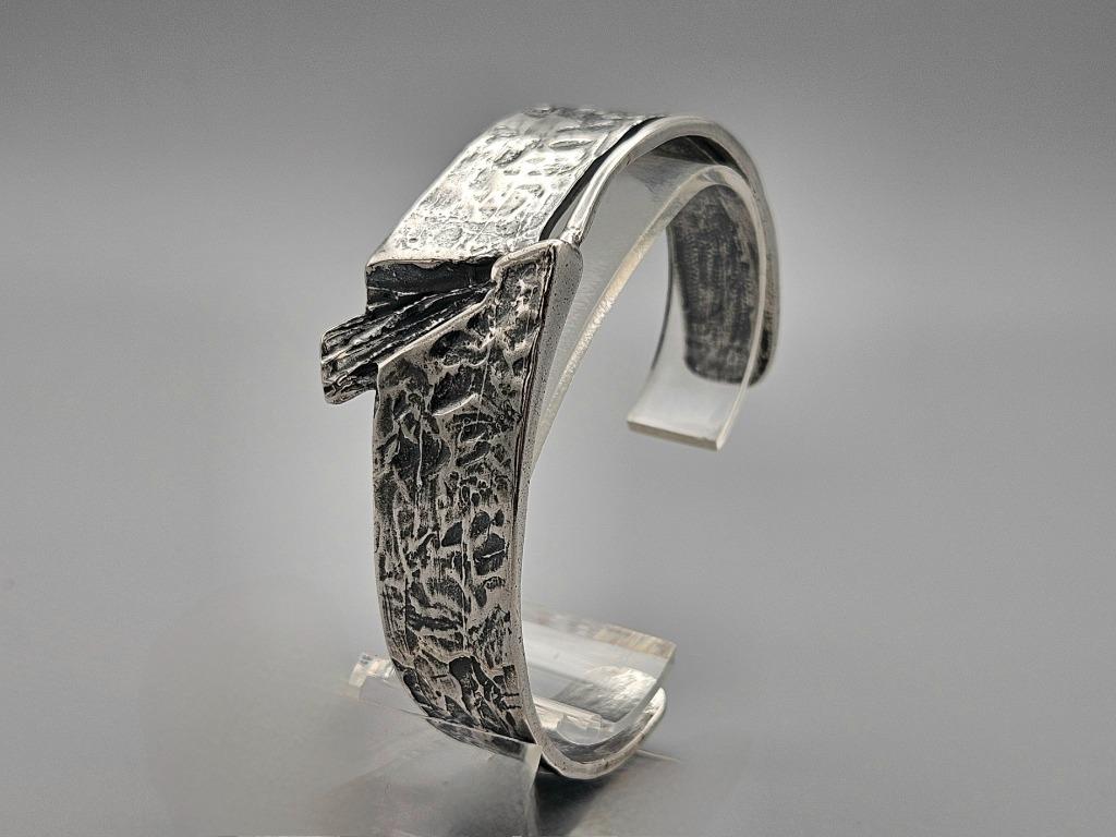 Zilveren tijdloze armband scandinavische design. 2024/Z33, Handtassen en Accessoires, Antieke sieraden, Ophalen of Verzenden, Zilver