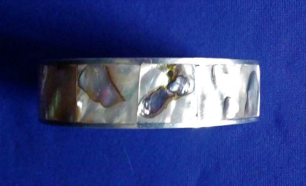 Bracelet mexicain en nacre D65 mm 15 €, Ophalen, Zo goed als nieuw, Beige, Overige materialen