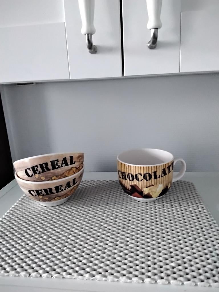Vintage - CEREAL Bowls - Jumbomok CHOCOLADE, Ophalen of Verzenden, Nieuw