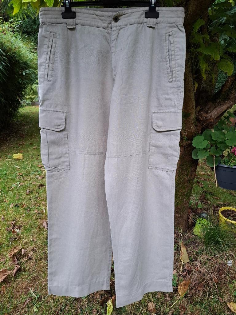 T44 Linnen broek, Beige, Ophalen of Verzenden, Somewhere, Gedragen