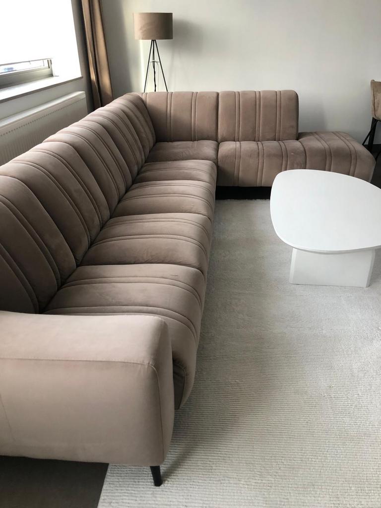 Hoebank L-vormige zetel in nieuwe staat, Ophalen, Zo goed als nieuw, Stof