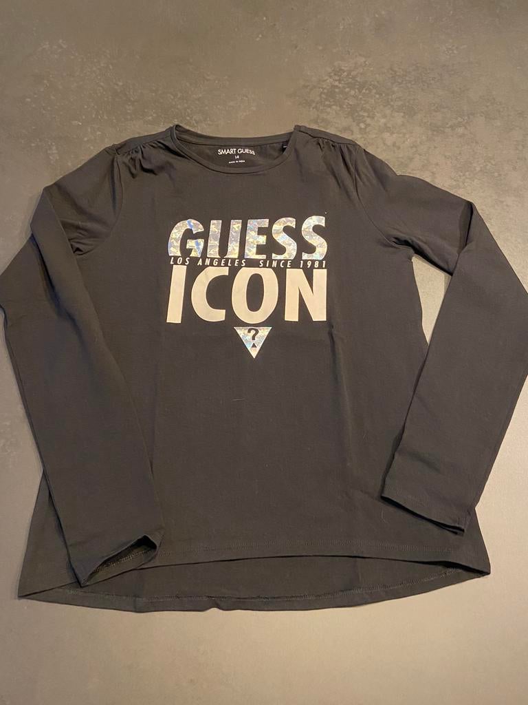 Guess zwarte longsleeve maat 14 jaar. Perfecte staat., Meisje, Ophalen of Verzenden, Shirt of Longsleeve, Guess