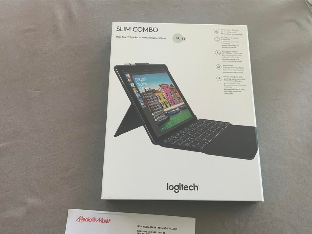 SLIM COMBO LOGITECH IPAD PRO 12.9-inch 1st & 2nd generation, Ophalen of Verzenden, Nieuw, Bescherming voorkant