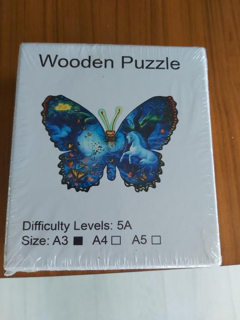 Houten jigsaw puzzel vorm vlinder A3 formaat, Ophalen of Verzenden, Nieuw