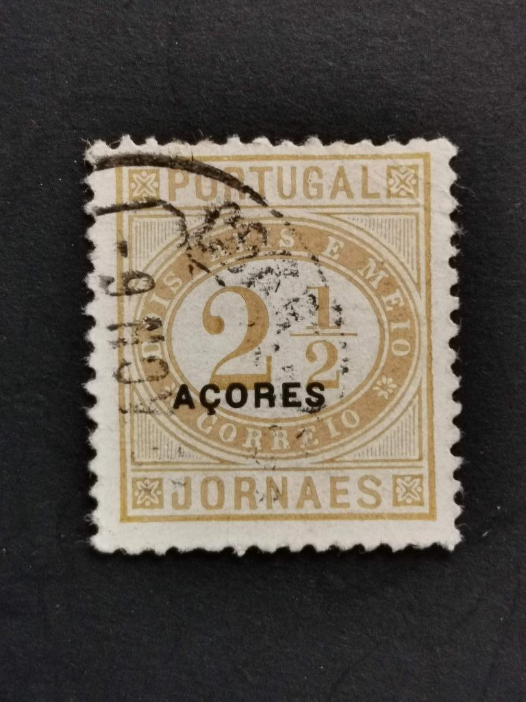 Azoren 1885 - met opdruk "AçORES", Ophalen of Verzenden, Portugal, Gestempeld