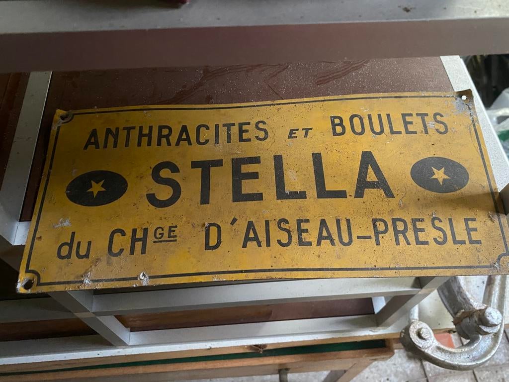 Ancienne plaque en metal peint sur le charbon, Enlèvement ou Envoi, Comme neuf