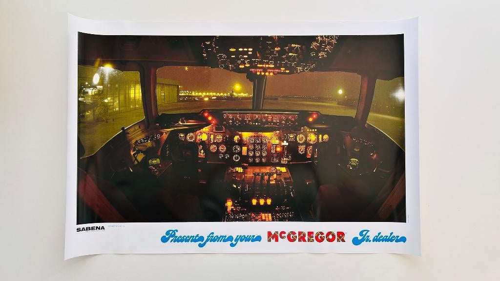 Sabena Panoramic Poster Cockpit McDonnell DC-10-30 B40, Verzamelen, Sabenasouvenirs, Ophalen of Verzenden, Nieuw