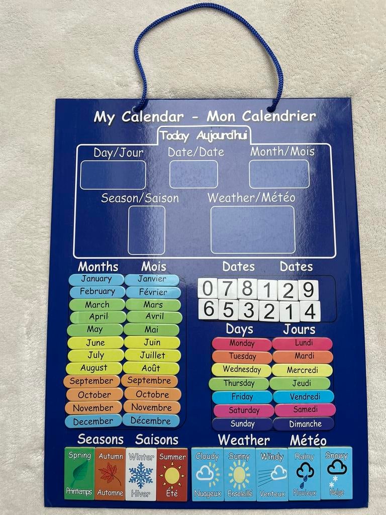 Frans-Engelse magnetische kalender, Zo goed als nieuw