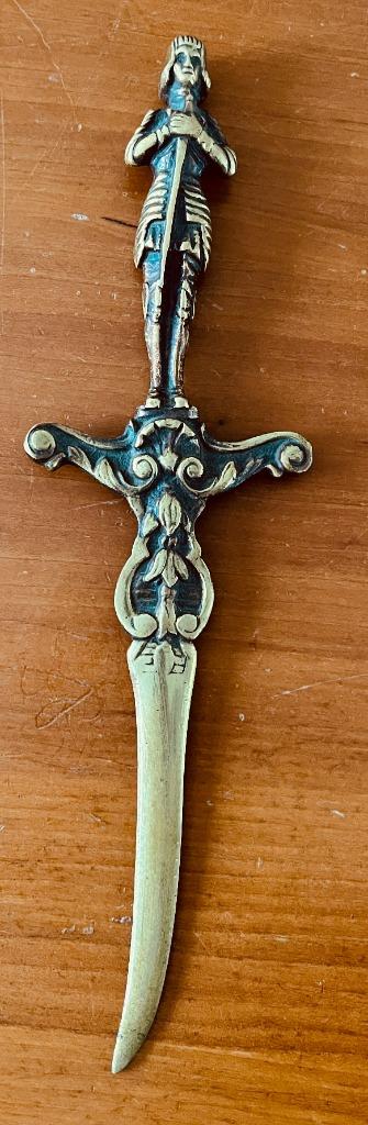 Patriottische bronzen papieren beker van Jeanne d'Arc (1920), Antiek en Kunst, Ophalen of Verzenden, Brons