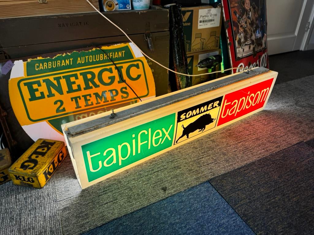 Tapiflex reclame lichtbak, Ophalen of Verzenden, Gebruikt, Lichtbak of (neon) lamp