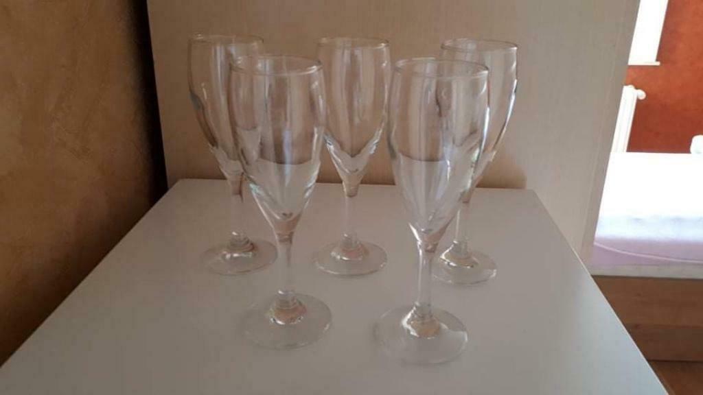 5 champagneglazen, Ophalen of Verzenden