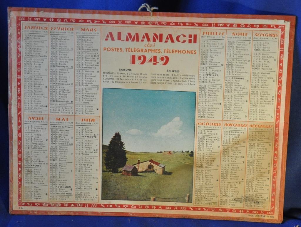 calendrier almanach ptt France 1949, Verzamelen, Ophalen of Verzenden, Gebruikt