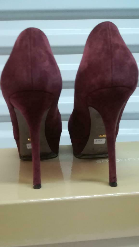 170B * SERGIO ROSSI luxe bordeauxrode leren pumps (38.5), Kleding | Dames, Schoenen, Gedragen, Pumps, Overige kleuren, Verzenden